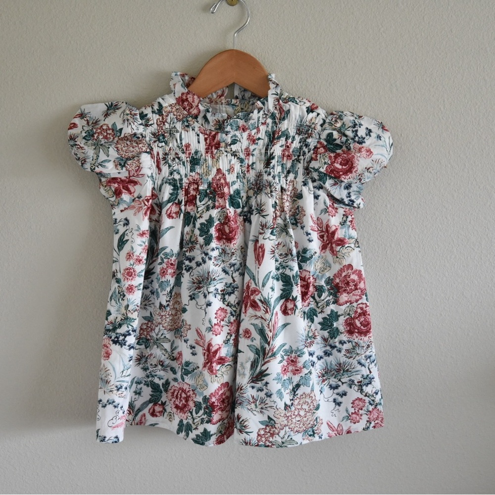 Janie and Jack girls smocked floral top